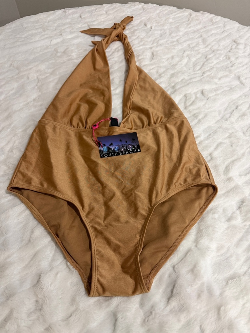 South Beach Halter Women’s One Piece Swimsuit Size 16.